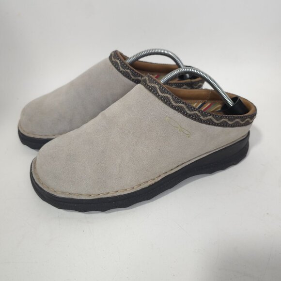 OP Ocean Pacific Bray Taupe Suede Leather Clogs Slip-On Mules Men's 8 Get It On - Picture 1 of 10